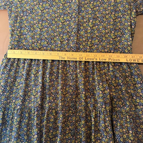 Toad&Co Manzana Tiered Dress, 100% Organic Cotton Multicolor Floral POCKETS midi - Picture 12 of 15